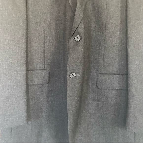 Stafford Blazer Men’s Dark Gray Two Button Wool Sport Jacket EUC - Picture 4 of 13